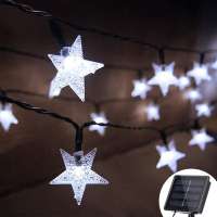 30 ft 50 LED Star Solar Powered String Lights Solar Fairy Lights Outdoor for Christmas, Party, Wedding, Home, Garden