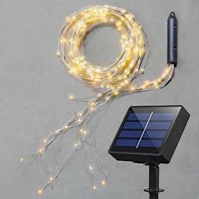 Solar 120 LED String Fairy Lights, Starry Copper String Lighting, Waterproof Watering Can Light