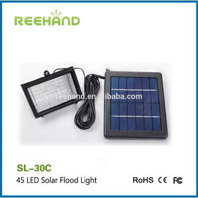 Outdoor high power led solar spot light solar flood light with solar panel 45 LED bulbs light