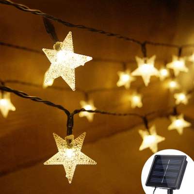 Star Solar String Lights Outdoor Solar Powered  String Lights 30 ft 50 LED Waterproof decoration Lights for Xmas Tree